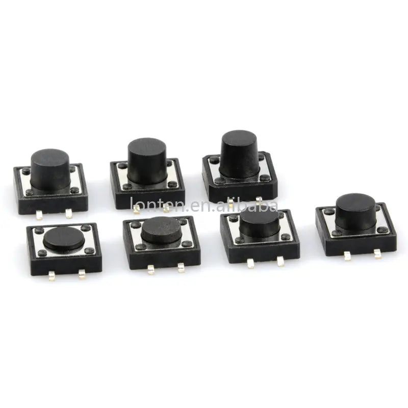Custom 50pcs  SMT SMD 12*12*4.3/5/6/7/8/9/10/12MM Touch Button Micro Switch 12x12 Manufacturer