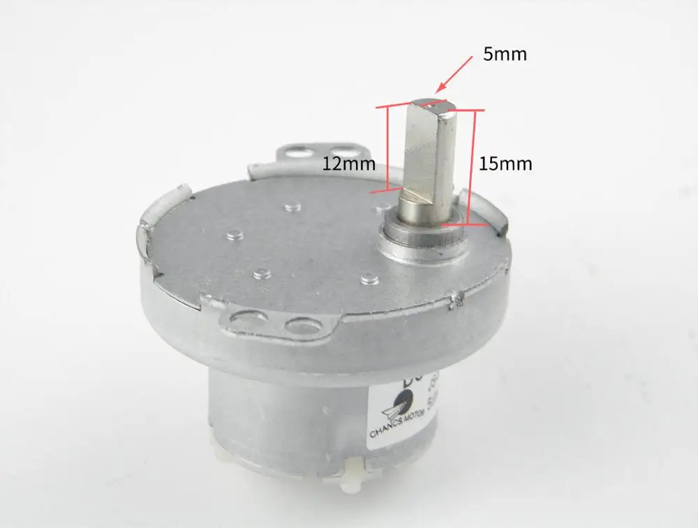 Custom Microwave Micromotor JS-50 12V DC 100RPM D-Shaft Car Moving Head Fan Motor DC Gear Motor Manufacturer
