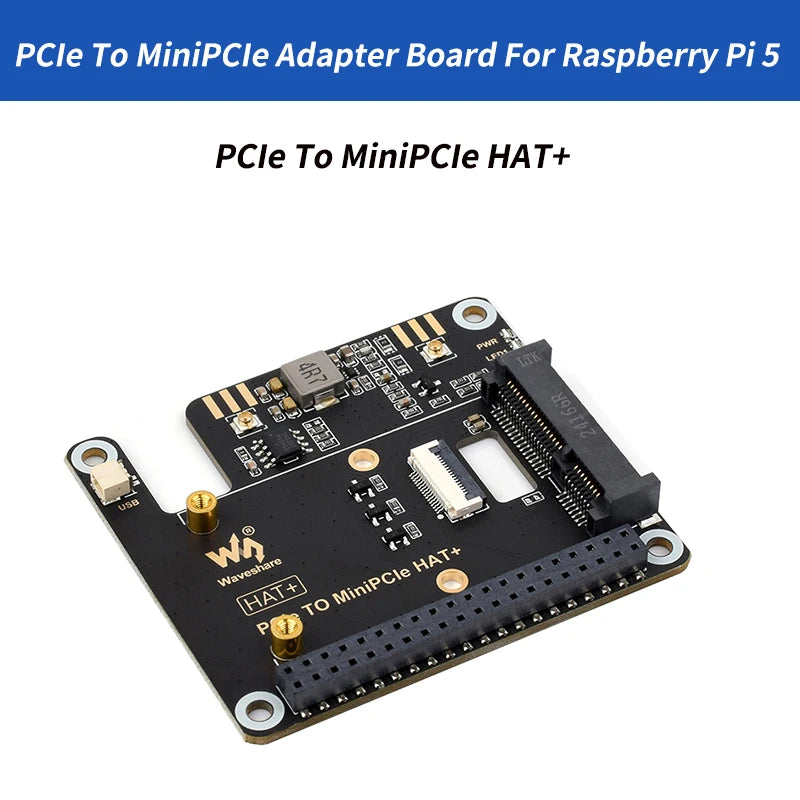 PCIe to MiniPCIe HAT+ Adapter Board High Speed Wireless Network Card USB for for Raspberry Pi 5