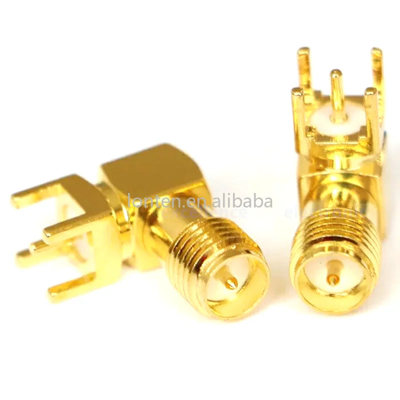 Custom 10PCS SMA male Thru Hole plug Right Angle 90 DEGREE SMA-KWE PCB Mount connector RF adapter Manufacturer