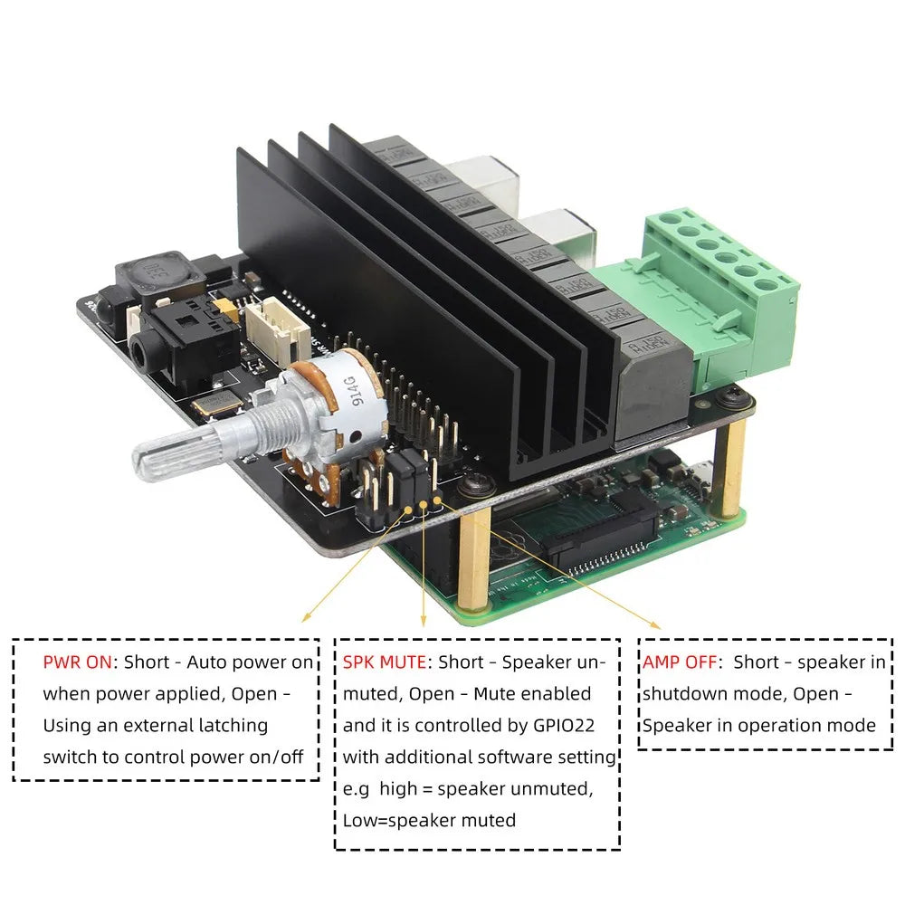 Custom Raspberry pi 4 Computer Model B HIFI DAC+AMP Expansion Board, X450 Audio Sound Card for Raspberry Pi 4/Pi 3B+ Plus/3B Manufacturer