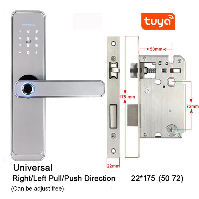 Custom Hot Tuya Smart lock Waterproof smart Fingerprint door lock WiFi lock Manufacturer