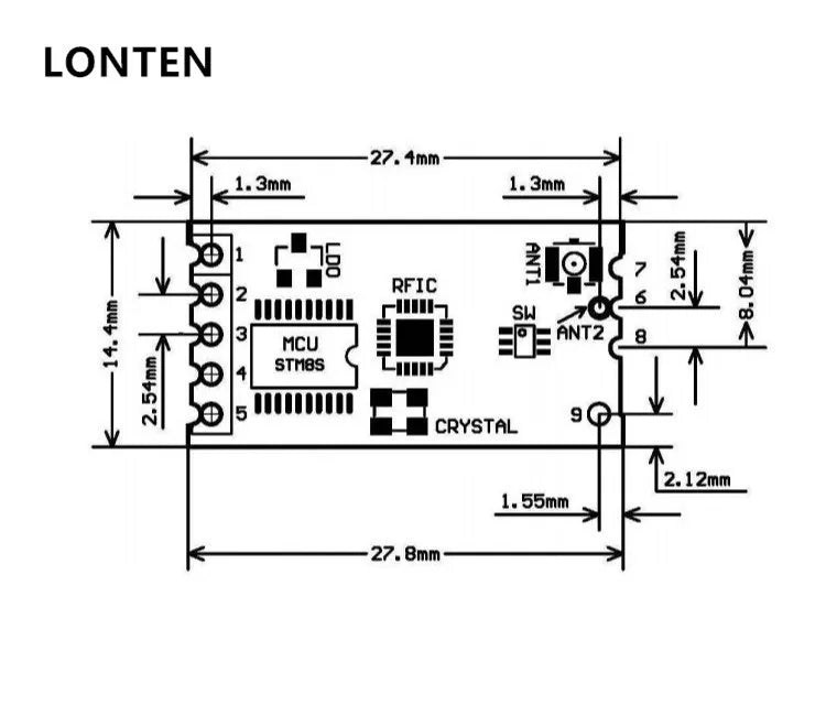 Custom PCB FR4 94v0 ROHS PCB Supplier Other PCB and PCBA Fabrication HC-12 433 SI4463 Wireless Serial Module Manufacturer