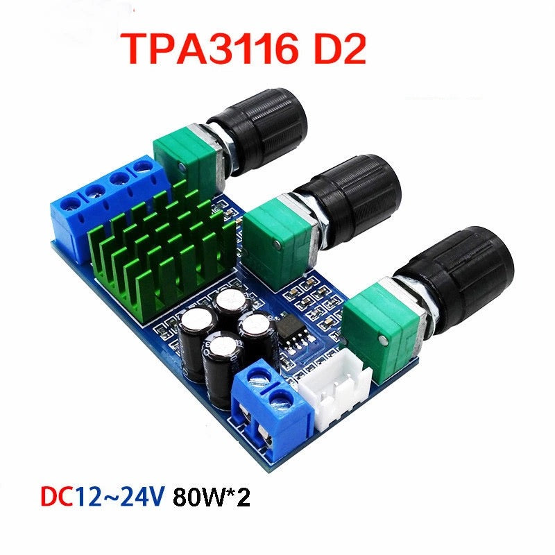 2*80W 2 Channel TPA3116 digital Power Stereo Amplifier Board TPA3116D2 Treble Bass Regulating With NE5532 T pcb assembly Customize