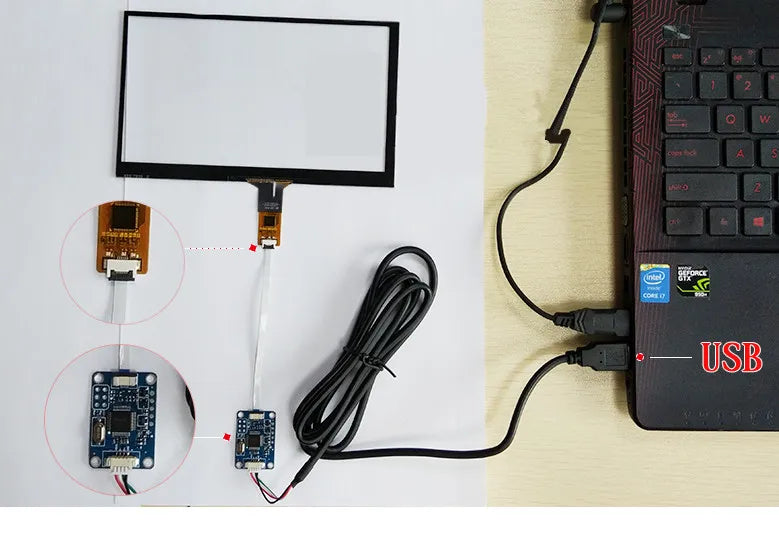 Custom 3.5 Inch 76mm*63mm Raspberry Pi Industry Capacitive Digitizer Touch Screen Panel Glass USB Driver Board Manufacturer