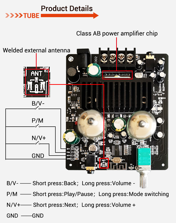 6J1 Preamplifier Power 2*30W Amplifiers HiFi Tube Preamp Stereo Bile Buffer audio amplifier board pcb assembly