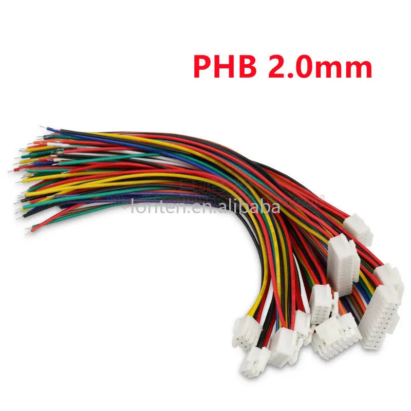 Custom 5PCS Phb2.0mm Terminal Wire Single End Connecting Wire 2x2P-12P Double Row Buckle Electronic Cable 20CM Manufacturer