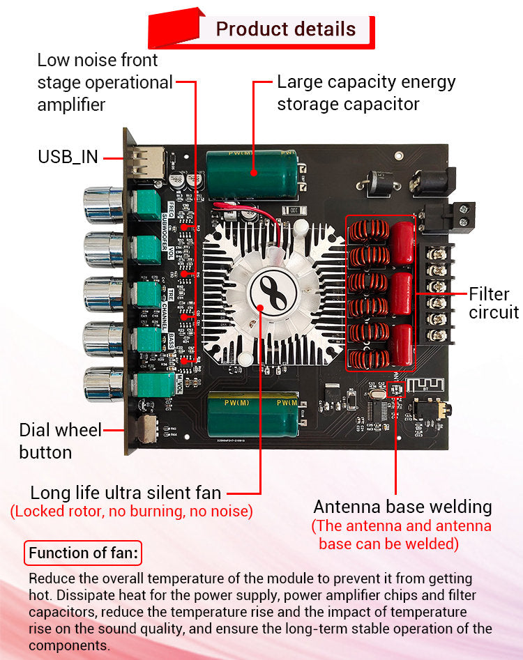 TDA7498E 2*160W+220W Power Amplifier Board 2.1 Channel Class D Theater Audio Stereo Equalizer Subwoofer Amp  pcb assembly customize