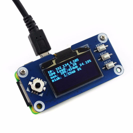 1.3 inch OLED display HAT for Raspberry Pi 2B/3B/3B+/Zero/Zero W,128x64 pixels,SPI,I2C interface,embedded controller Custom PCB Custom