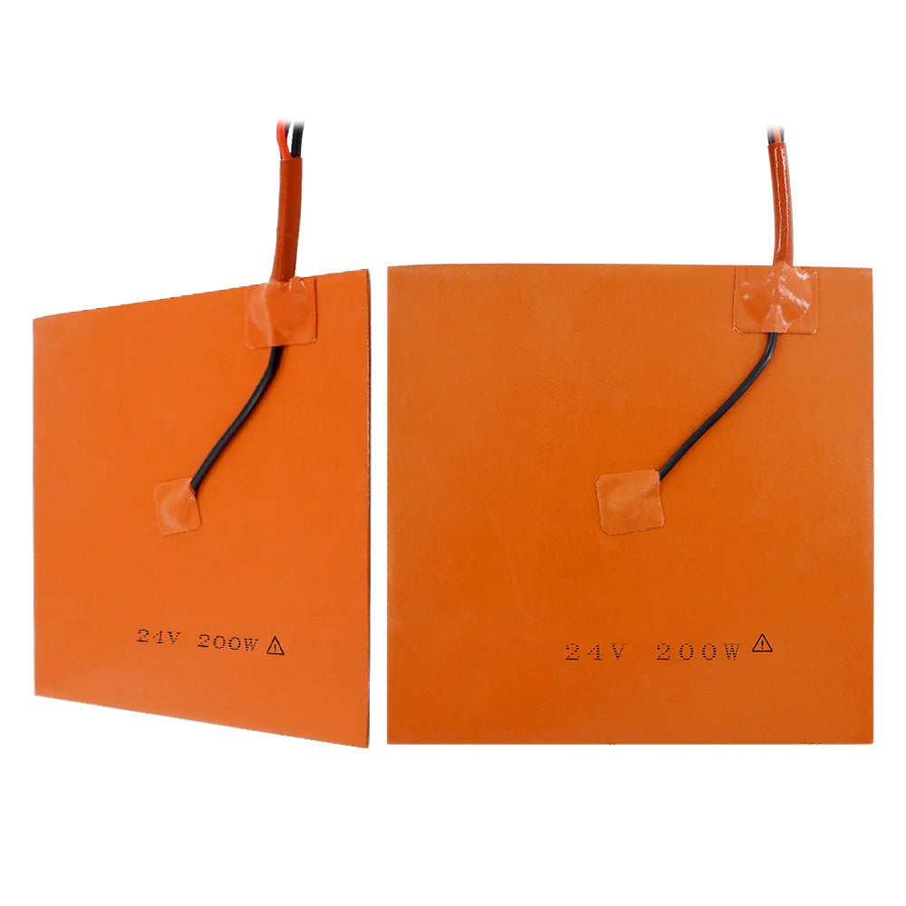 Custom Silicone Heated Bed Heating Pad Waterproof 200/300mm 12V/24V/220V For 3D Printer Ender-3 V2 CR10 Parts Hot Bed 200/350/500/600W Manufacturer