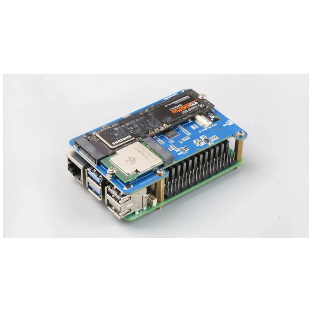,Raspberry Pi 5 PCIE To TPU and SSD HAT, AI for RPi5, Support Google Coral Edge TPU,support NVME SSD Custom