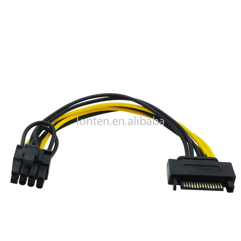 Custom 1pcs 20cm 15 Pin SATA Male To 8 Pin(6+2) PCI-E Power Supply Cable SATA Cable Manufacturer