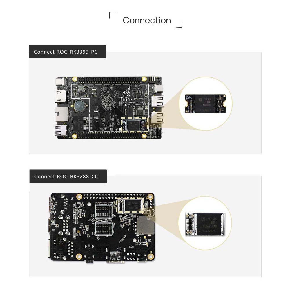 Custom EMMC Module for Firefly ROC-RK3399-PC/ROC-RK3328-CC Custom PCB bms pcba lm281b pcba