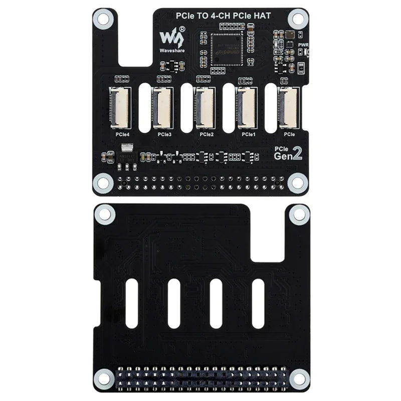 Raspberry Pi 5 PCIe to 4-CH PCIe FFC HAT Board Pi5 4 Channels  PCIe TO M.2 USB HAT