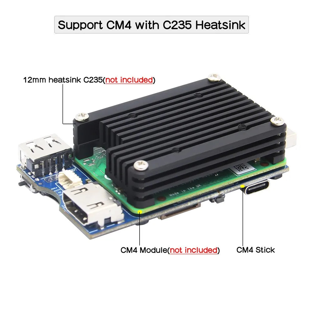 Custom Raspberry Pi CM4 IO Board Stick with Heatsink for Raspberry Pi Compute Module 4 Manufacturer