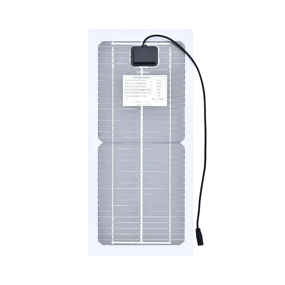 Custom 10W 12V Flexible Solar Panel Battery Charger Kit With PWM Controller + DC to USB Adapter + Cigarette Lighter + 5W LED Light Manufacturer