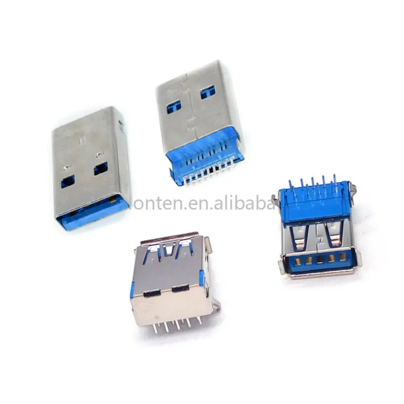 Custom 10set Hi-Speed USB 3.0 Male and Female 9P PCB Solder A-type Socket Connector Manufacturer