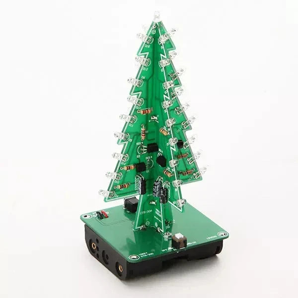 Custom 3D Christmas Tree DIY Kits 7 Color Light Flash LED Circuit Christmas Trees Xmas LED Colorful LED kit Manufacturer