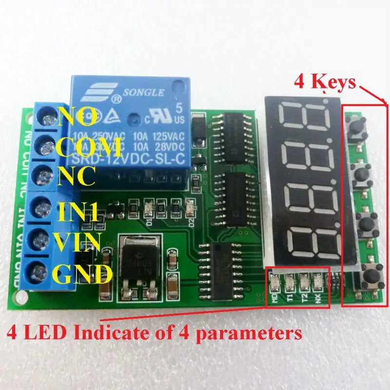 Custom OEM IO22C01_12V*2 2x High-Trigger DC 12V 10A Multifunction Timer Delay Relay Module High Power On/Off Adjustable for PLC Motor L Manufacturer