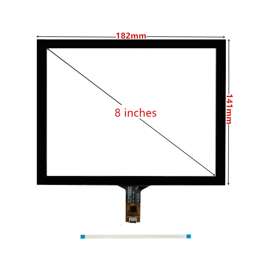 Custom 8 Inch 182mm*141mm 4:3 Raspberry Pi GPS Navigation Capacitive Touch Digitizer Touch Screen Panel Glass USB Driver Board Manufacturer