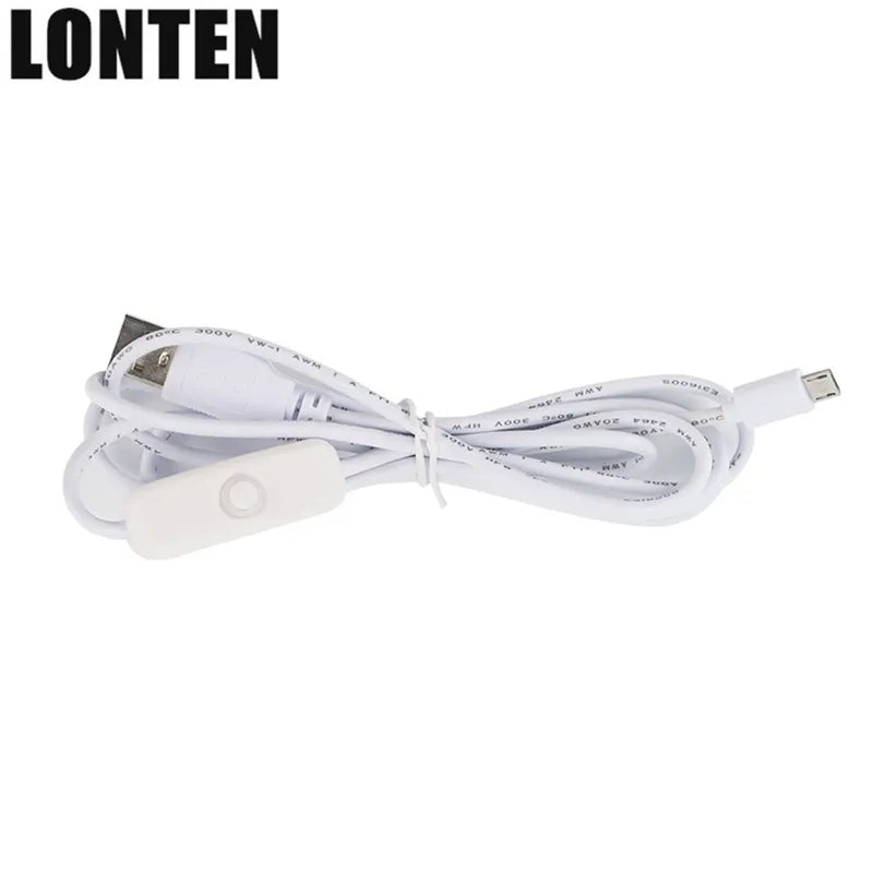 Custom Lonten 1.5M USB to Micro USB Charging Cable White ON/OFF Switch Button Power Cable for Raspberry Pi 3/ Zero W Manufacturer