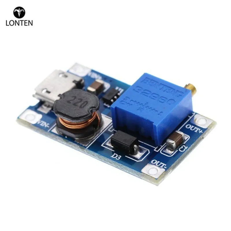 Custom MT3608 DC-DC Adjustable Boost Module 2A Boost Step Up Module with MICRO USB 2V - 24V to 5V 9V 12V 28V LM2577 Manufacturer