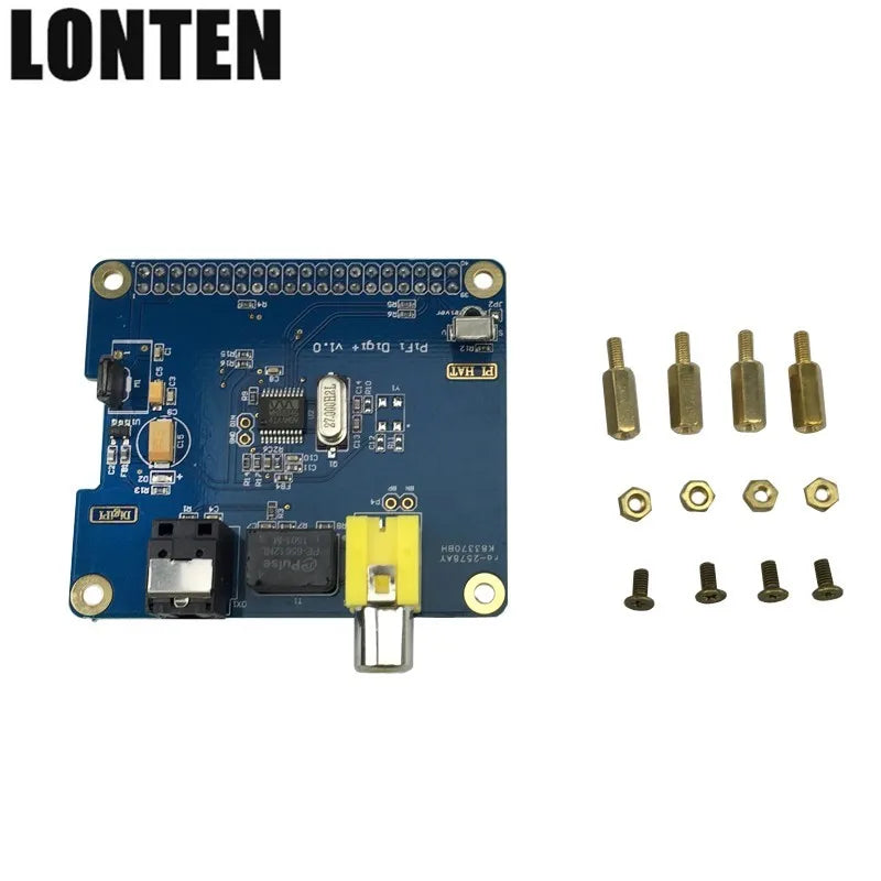 Custom Lonten Raspberry Pi 3 Digital Sound Card Board DIY HiFi DIG I2S SPDIF o Board + Acrylic Case for Raspberry Pi 3 Model B+/B 2B Manufacturer