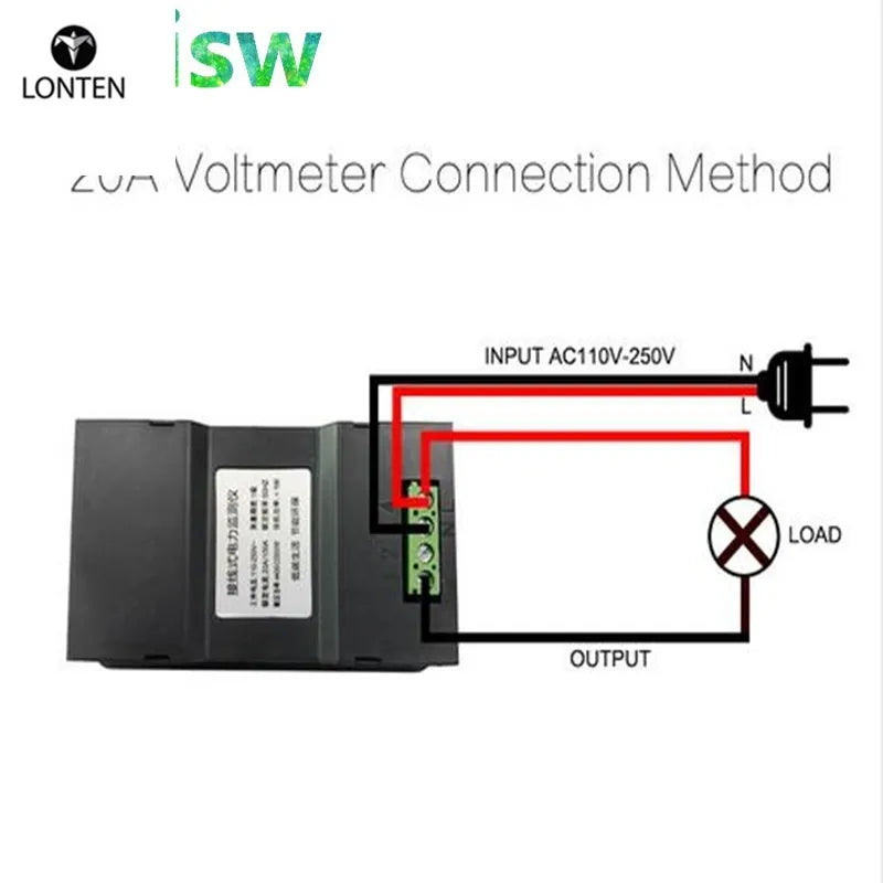 Custom Lonten AC220V 20A Digital Voltage Meter  Meter LCD 5KW Power Voltmeter Ammeter Current Amps watt meter tester detector indicator Manufacturer