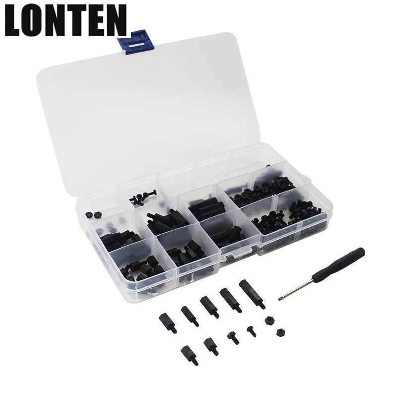 Custom Lonten 210 pcs Raspberry Pi 3 Model B+(plus) M3 M2.5 Plastic Screws Nuts Nylon Black Screws + Case for DIY Robot Car RC FPV RPI Manufacturer