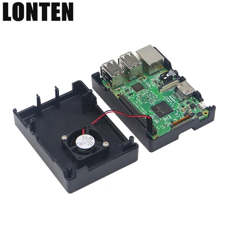 Custom Lonten Newest Cooling Fan + 5V 2.5A Power Adapter + Heat Sink suitable Raspberry Pi 3 Kit ABS Case Box Manufacturer