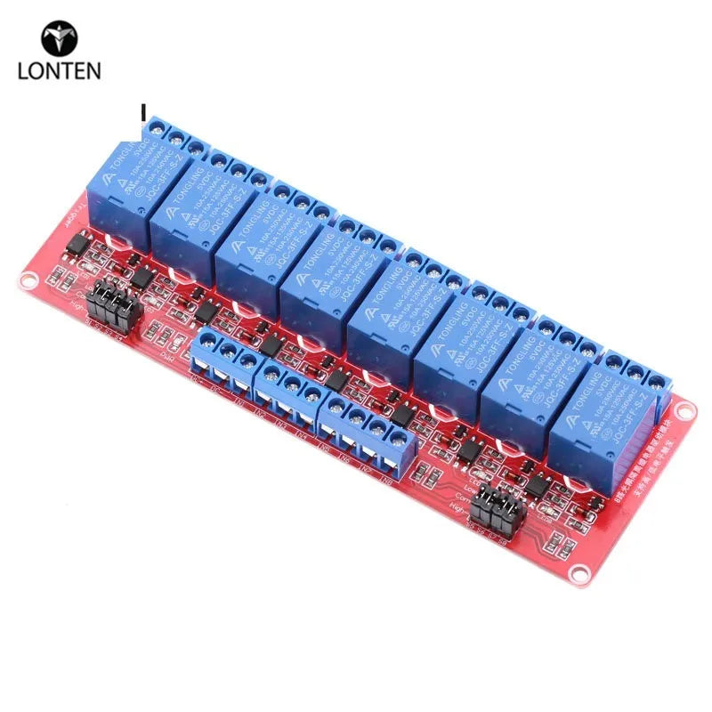 Custom Lonten Relay Module Board Shield 1 2 4 8 Channel 5V 12V AC 250V/10A, DC 30V/10A -40-+85 5W Manufacturer