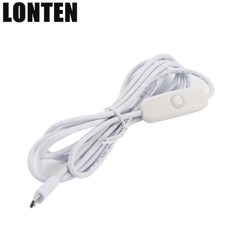 Custom Lonten 1.5M USB to Micro USB Charging Cable White ON/OFF Switch Button Power Cable for Raspberry Pi 3/ Zero W Manufacturer