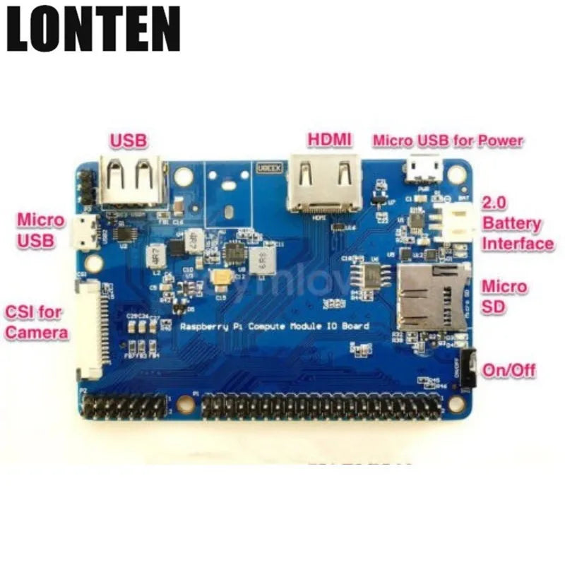 Custom Lonten Newest New CNC Aluminum Case I/O Expansion Board For Raspberry pi Compute Module 3 CM3 Lite Manufacturer