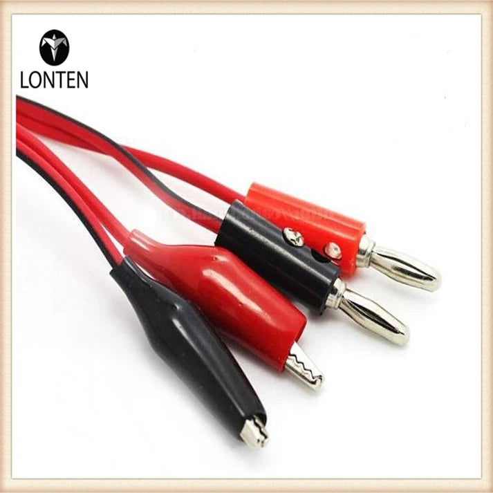 Custom 1Set  4mm Injection Banana Plug To Shrouded Copper Electrical Clamp Alligator Clip Test Cable Leads 1M For Testing Probe Manufacturer