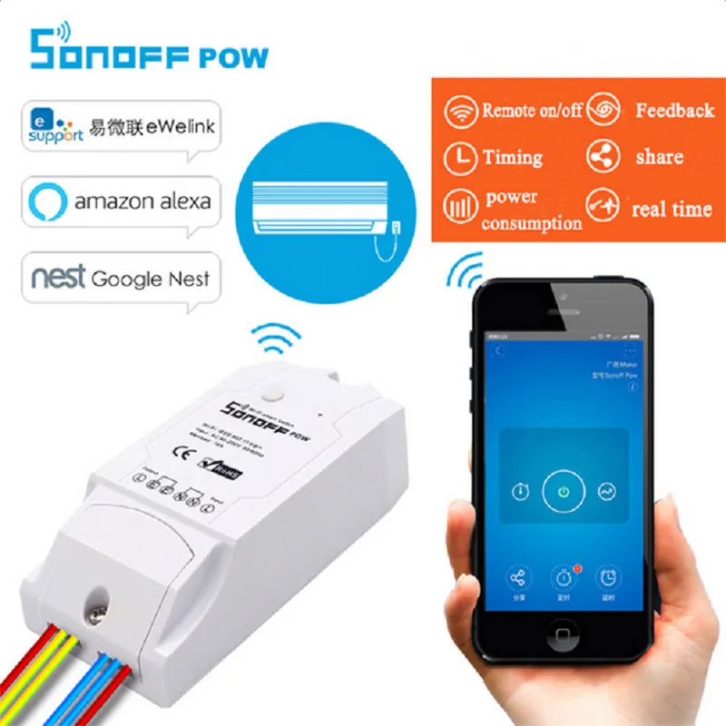 Custom Hot Pow Smart Wifi Switch Controller With Real Time Power Consumption Measurement 16A/3500w Smart Home Device Via Android IOS Manufacturer
