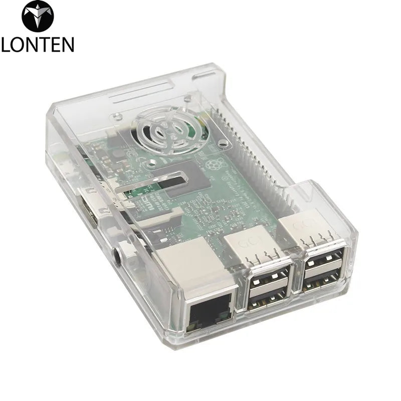 Custom Custom Lonten Raspberry Pi 3 Model B+ Plus ABS Case Black Transparent Blue Red ABS Plastic Box Closed Cover Shell for Raspberry Pi 3B/2 Manufacturer