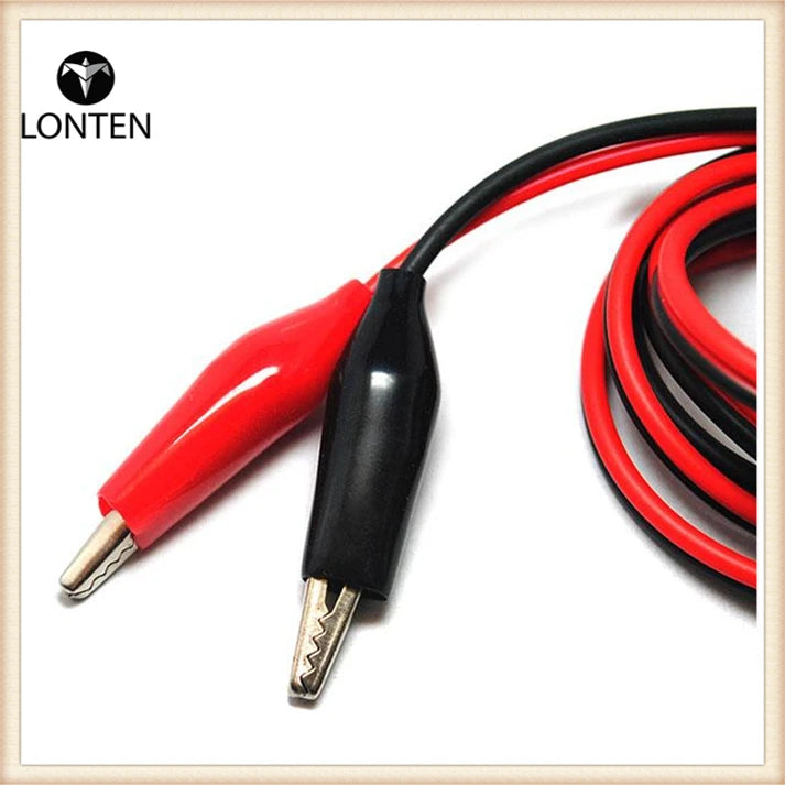 Custom 1Set  4mm Injection Banana Plug To Shrouded Copper Electrical Clamp Alligator Clip Test Cable Leads 1M For Testing Probe Manufacturer