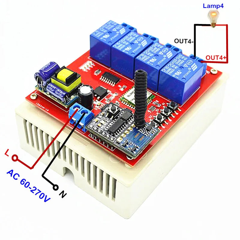 Custom New New RF Wifi Switch 4CH 90V 110V 220V 270V 10A 433mhz Wireless Remote Control Light Switches For Home Automation smart home Manufacturer