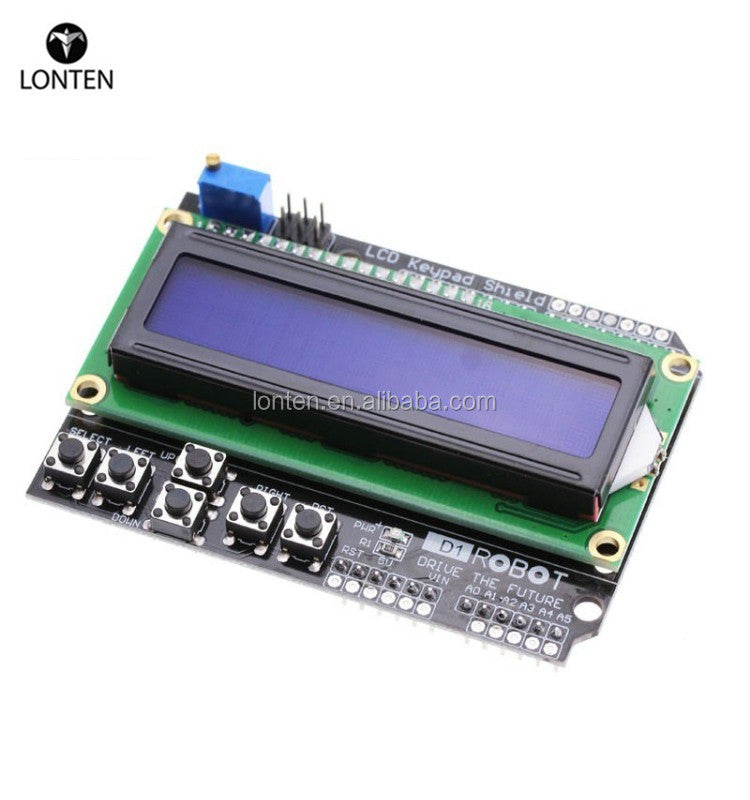 Lonten 1PCS LCD Keypad Shield LCD1602 LCD 1602 Module Display for arduinos EGA328 EGA2560 raspberry pi blue screen Custom