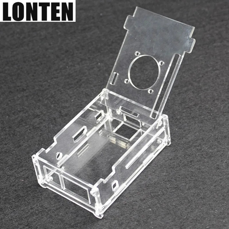 Custom Lonten Transparent Orange Pi PC Acrylic Case Box Clear Orange pi PC Plus Enclosure Cover Shell+CPU Cooling Fan for Orang Pi PC/P Manufacturer