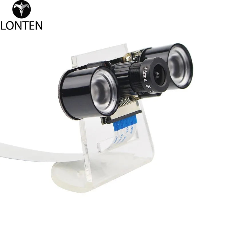 Custom Lonten Raspberry Pi 3B+ Camera Focal Adjustable Night Vision Camera + Holder + IR Sensor Light + FFC for RPI 3 Raspberry Pi Zero Manufacturer