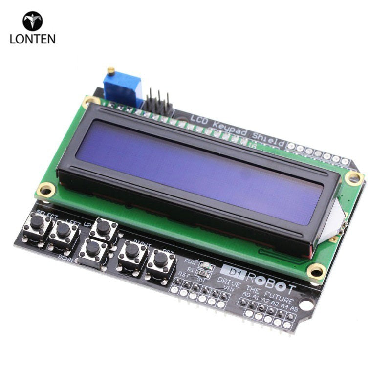 Lonten 1PCS LCD Keypad Shield LCD1602 LCD 1602 Module Display for arduinos EGA328 EGA2560 raspberry pi blue screen Custom