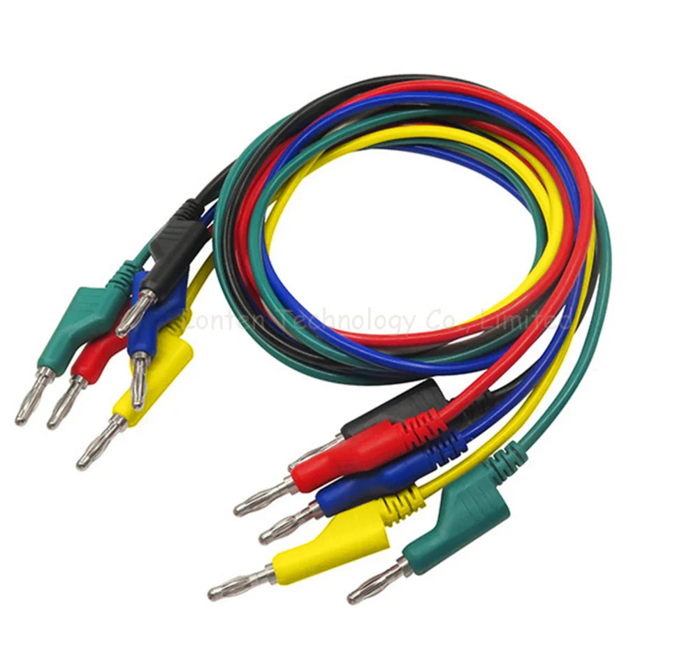 Custom Factory 1M 4mm Banana to Banana Plug Test Cable Lead Red Black Blue Green Yellow For Multimeter Tools Manufacturer