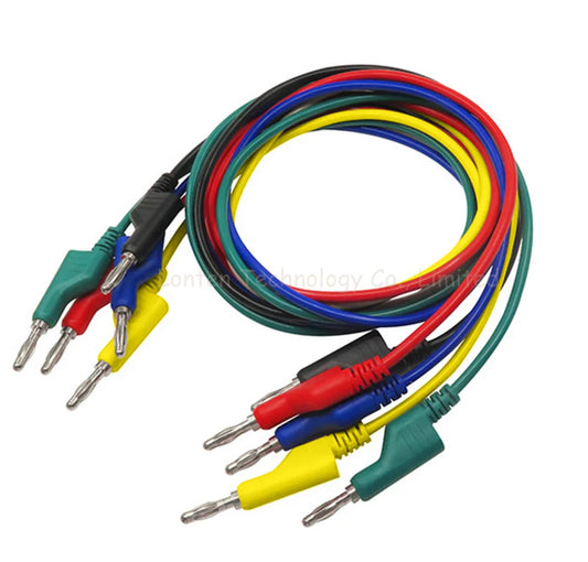 Custom Factory 1M 4mm Banana to Banana Plug Test Cable Lead Red Black Blue Green Yellow For Multimeter Tools Manufacturer