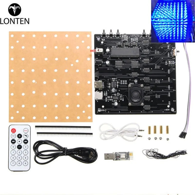 Custom Lonten New Arrival 1PC 5V 3D Light Cube Kit Infrared Remote Control Function Blue Misty LED Version Electronic DIY Module Manufacturer