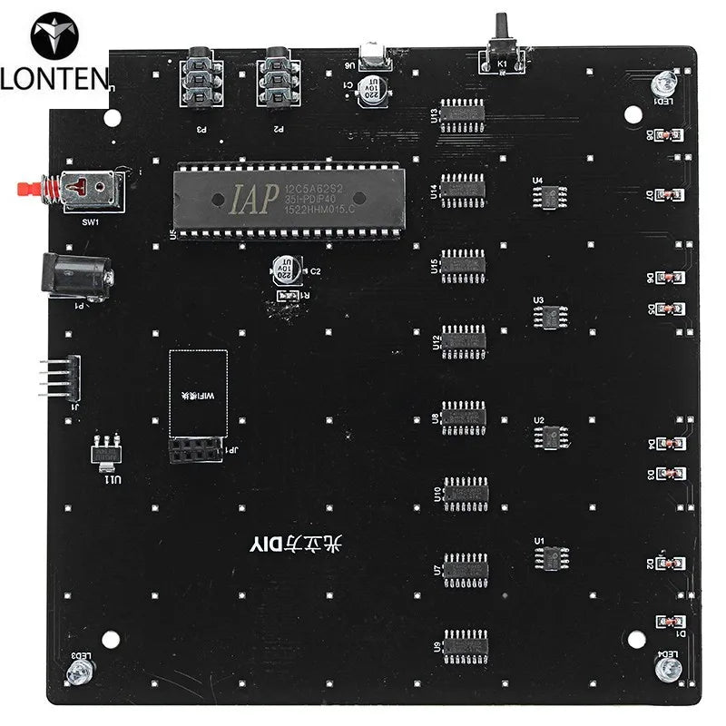Custom Lonten DIY WIFI APP 8x8x8 3D Light Cube Kit Red Blue Green LED MP3 Music Spectrum Electronic Kit No Housing Module Manufacturer
