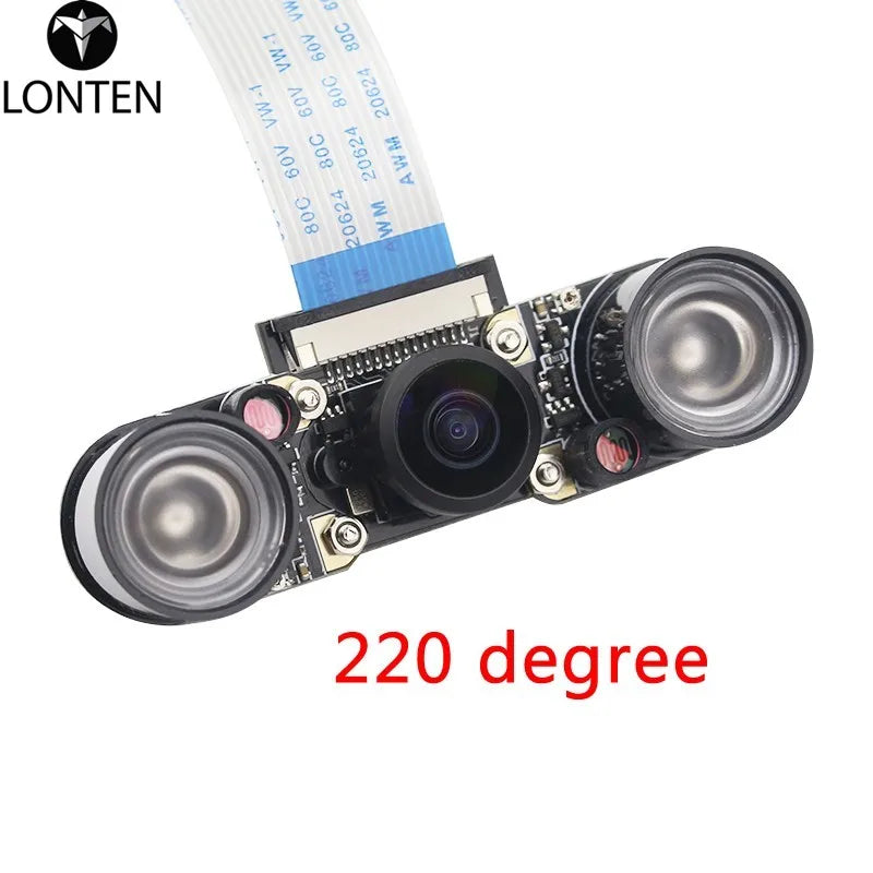 Custom Lonten Raspberry Pi 3B+ Night Vision Camera+2pcs IR LED+15cm FPC Camera Module for 5MP OV5647 Raspberry Pi 3 Wide Angle Fish Eye Manufacturer