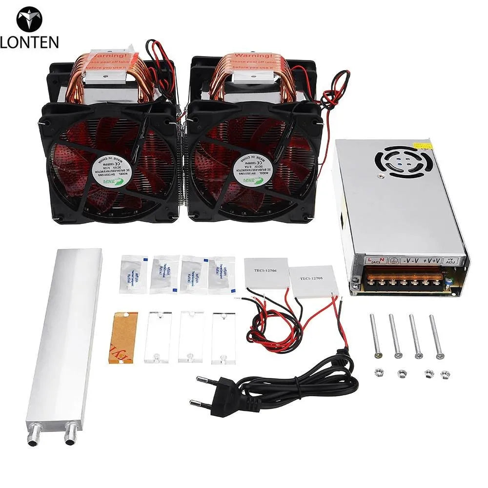 Custom Lonten NEW Dual-core Semiconductor Refrigeration DIY Small Air Conditioner With Power Supply Manufacturer