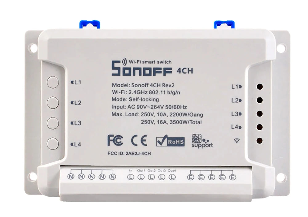 Custom Lonten 4CH R2 Smart WiFi Switch 4-Gang Wireless Switches  Home Automation on/off Phone remote control 10A/2200W Manufacturer