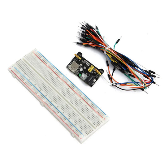 Custom High Quality Brand New MB102 Power Supply Module 3.3V 5V+Breadboard Board 830 Point+65PCS Jumper Cable Manufacturer